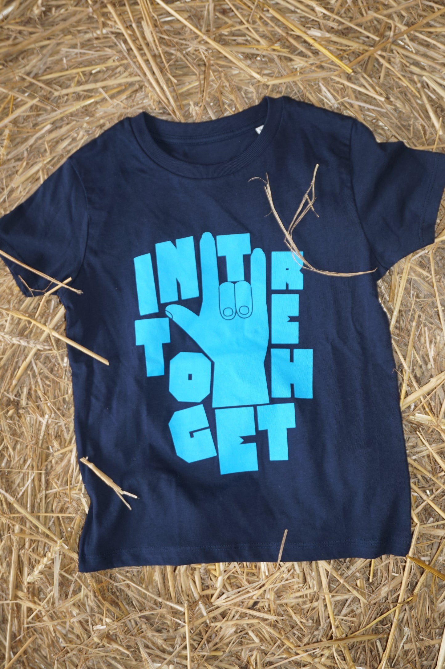 Childs IIT Lino Cut Rock and Roll T-Shirt (navy) SALE
